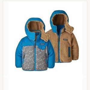 Patagonia Blue and Gray Reversible Infant Jacket